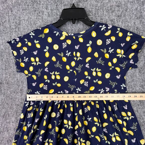 Old‎ Navy Dress Girls Extra Large Blue Swing Jersey-Knit Floral Short Sleeve - Picture 8 of 10